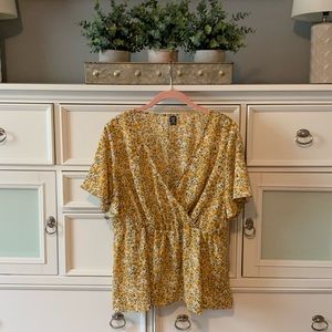 Women’s Yellow Peplum Top